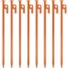 8 Pack Tent Stakes Heavy Duty 12 inch Steel Tent Pegs for Camping Unbreakable and Inflexible-Orange view 1