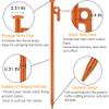 8 Pack Tent Stakes Heavy Duty 12 inch Steel Tent Pegs for Camping Unbreakable and Inflexible-Orange view 3