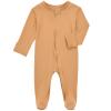 Aablexema Baby Footie Pajamas Zipper - Rayon from Bamboo Infant Footed Pjs with Mittens Sleepwear Jammies(Khaki Yellow,3-6m) view 1