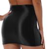 Hedmy Womens Super Shiny Shaping Miniskirt High Waist Bodycon Stockings Pencil Skirt Y2K Hip Skirt Black Medium view 4