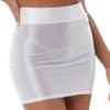 Hedmy Womens Super Shiny Shaping Miniskirt High Waist Bodycon Stockings Pencil Skirt Y2K Hip Skirt White Medium view 2