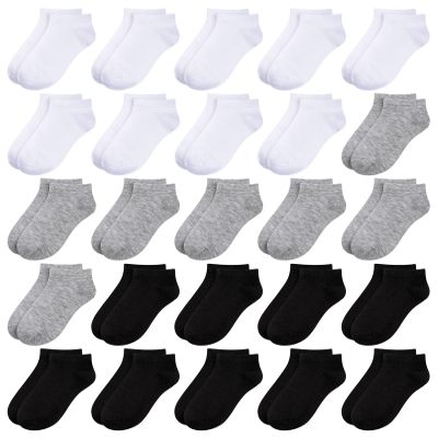 BOOPH 25 Pack Kids Low Cut Ankle Socks Boys Girls Athletic Socks 4-6 Years Multi1