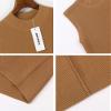 Amarmia Women's Mock Neck Knit Sweaters Vests Sleeveless Casual Trendy Summer Ribbed Pullover Tank Tops Light Brown view 4