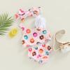 One opening Toddler Baby Girls Swimsuit Sleeveless Doughnuts Swimwear Two-Pieces Bathing SuitBikini SetBeach Wear (White, 18-24 Months) view 2
