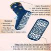 RATIVE Non Skid Anti Slip Slipper Cotton Striped Crew Dress Socks with Grips for Baby Toddler Boys (6-12 Months, 12-pairs/black) view 4