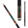 Action Fractal Billiards Pool Cue Stick - Burl w/Green Foil - 18oz view 2