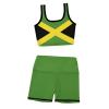 Jamaican Flag Womens Yoga Workout Set 2 Piece Shorts Sports Bra Sets Exercise Ribbed Activewear Sets S view 2