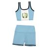 Guatemala Flag Womens Yoga Workout Set 2 Piece Shorts Sports Bra Sets Exercise Ribbed Activewear Sets S view 2