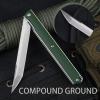 TENCHILON T42 Small Slim Pocket Flipper Knife, 3.5 inches D2 Tanto Blades, Contoured G10 Handle with Liner lock Compact Gentlemen's Folding Utility Tactical EDC, 2oz (Green) view 4