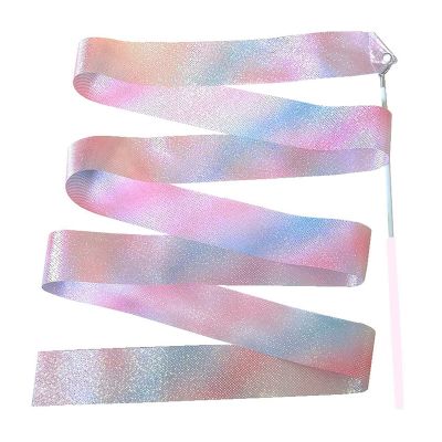 ZZSRJ 2M Gymnastics Ribbon Dance Ribbon Rhythmic Gymnastics Ballet Streamer Spinning Stick Rainbow Stick Training Tool (Color : 2M)