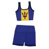 Barbados Flag Sports Bras for Women Short Crop Top Yoga Tank and Leggings Set Tracksuits 2 Piece S view 2