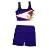 American Samoa Flag Womens Yoga Workout Set 2 Piece Shorts Sports Bra Sets Exercise Ribbed Activewear Sets S view 2