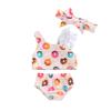 One opening Toddler Baby Girls Swimsuit Sleeveless Doughnuts Swimwear Two-Pieces Bathing SuitBikini SetBeach Wear (White, 9-12 Months) view 1