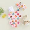 One opening Toddler Baby Girls Swimsuit Sleeveless Doughnuts Swimwear Two-Pieces Bathing SuitBikini SetBeach Wear (White, 9-12 Months) view 3