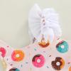 One opening Toddler Baby Girls Swimsuit Sleeveless Doughnuts Swimwear Two-Pieces Bathing SuitBikini SetBeach Wear (White, 9-12 Months) view 4