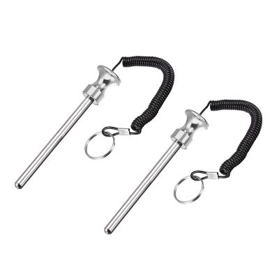 uxcell 10 x 105mm Weight Stack Pin with Pull Rope Magnetic Strength Training Silver Tone 2pcs