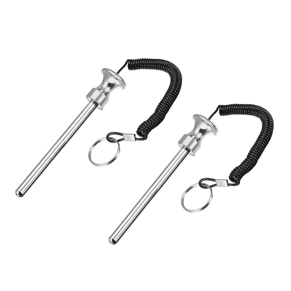 uxcell 10 x 105mm Weight Stack Pin with Pull Rope Magnetic Strength Training Silver Tone 2pcs