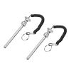 uxcell 10 x 105mm Weight Stack Pin with Pull Rope Magnetic Strength Training Silver Tone 2pcs view 1