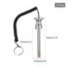 uxcell 10 x 105mm Weight Stack Pin with Pull Rope Magnetic Strength Training Silver Tone 2pcs view 2