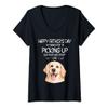 Womens Happy Father's Day Thanks For Picking Up Our Poop And Stuff V-Neck T-Shirt view 1