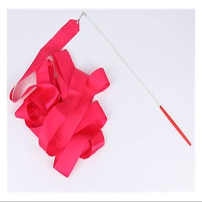 ZZSRJ 2M 4M 6M Color Fitness Ribbons Dance Ribbons Rhythmic Gymnastics Ballet Streamers (Color : Rose red, Size : 6m)