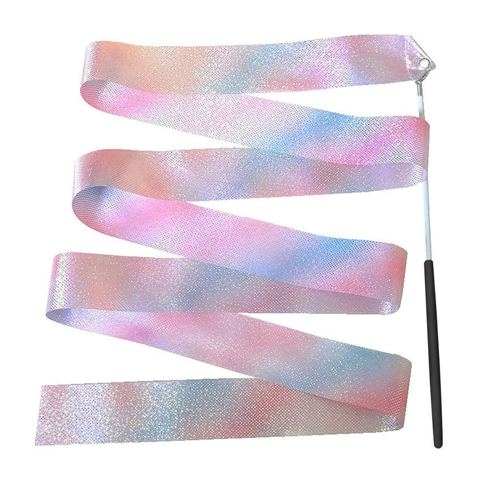 ZZSRJ 2M Gymnastics Ribbon Dance Ribbon Rhythmic Gymnastics Ballet Streamer Spinning Stick Rainbow Stick Training Tool (Color : Black 2M)