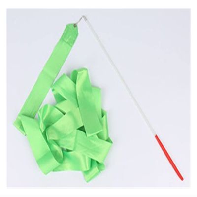 ZZSRJ 2M 4M 6M Color Fitness Ribbons Dance Ribbons Rhythmic Gymnastics Ballet Streamers (Color : Light Green, Size : 2m)