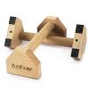 Push Up Stands, Handstand Parallettes Bars, Solid Wood Push Up Bars with Non-Slip Mat Push up Handles for Floor Exercise Home Workout Equipment for Men & Women Strength Training (Beech Wood-30cm) view 1