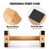 Push Up Stands, Handstand Parallettes Bars, Solid Wood Push Up Bars with Non-Slip Mat Push up Handles for Floor Exercise Home Workout Equipment for Men & Women Strength Training (Beech Wood-30cm) view 2