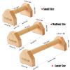 Push Up Stands, Handstand Parallettes Bars, Solid Wood Push Up Bars with Non-Slip Mat Push up Handles for Floor Exercise Home Workout Equipment for Men & Women Strength Training (Beech Wood-30cm) view 3