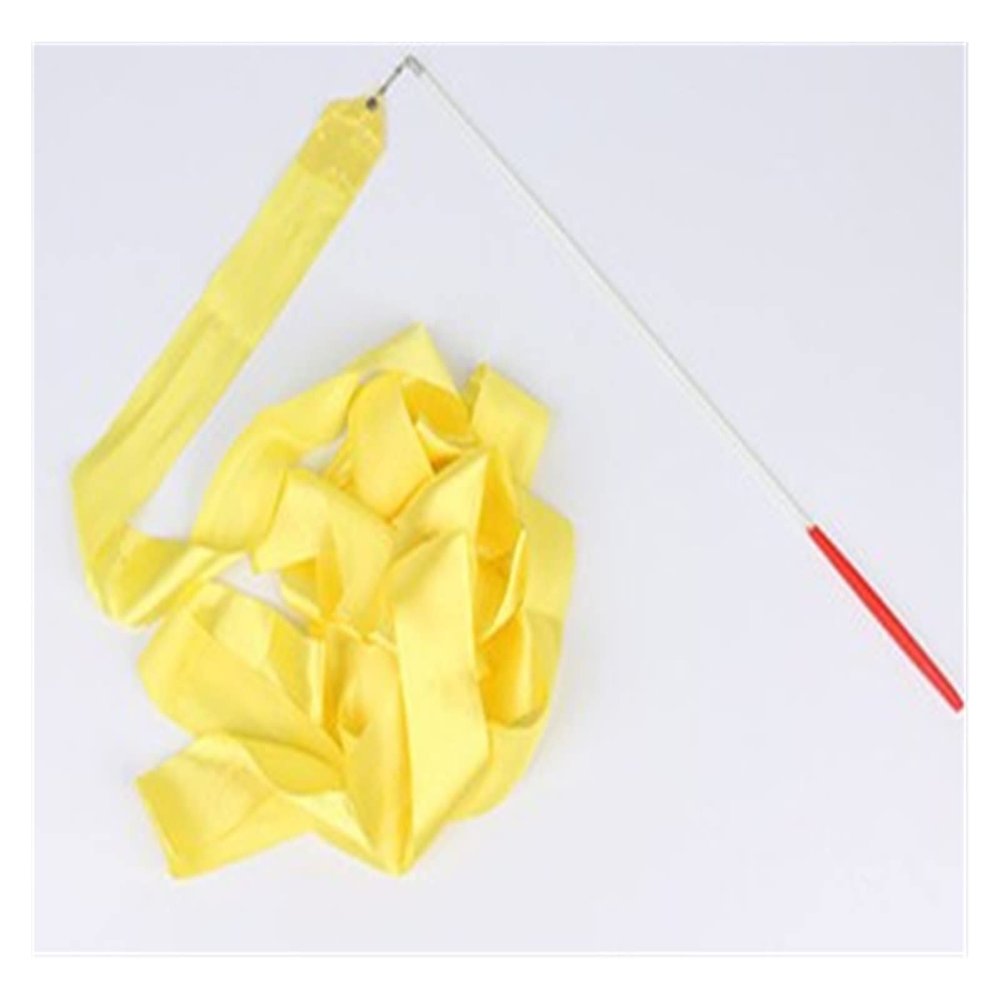 ZZSRJ 2M 4M 6M Color Fitness Ribbons Dance Ribbons Rhythmic Gymnastics Ballet Streamers (Color : Yellow, Size : 4m)
