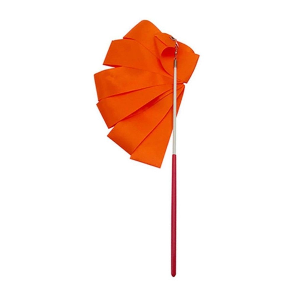 ZZSRJ 2M/4M Colorful Rhythmic Gymnastics Ribbon Dance Ribbon Rhythmic Gymnastics Ballet Streamer Spinning Stick Training (Color : 2m Orange)