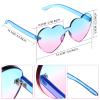 Maxdot Heart Shape Sunglasses Rimless Transparent Heart Glasses Colorful Party Favors(Blue Pink) view 2