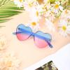 Maxdot Heart Shape Sunglasses Rimless Transparent Heart Glasses Colorful Party Favors(Blue Pink) view 3