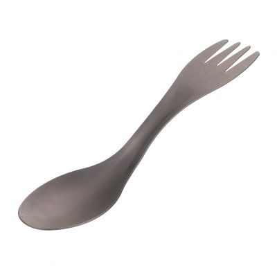 2pcs tita nium Spork and Spoon, 2 in 1 tita nium Spoon and Fork Combo, Super Lightweight Multi Functional Spoon Fork Combo for Outdoor Picnic Camping, 2 in 1 tita nium Spoon and Fork Combo, 2pcs Tit