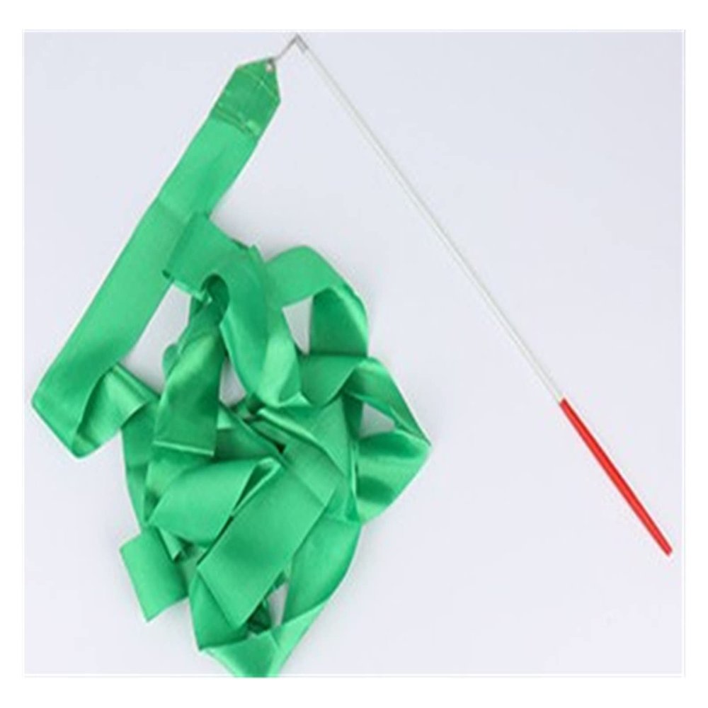 ZZSRJ 2M 4M 6M Color Fitness Ribbons Dance Ribbons Rhythmic Gymnastics Ballet Streamers (Color : Green, Size : 2m)