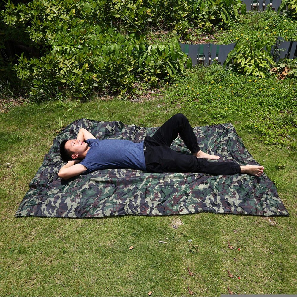 Camouflage Camping Tarp Waterproof,Camouflage Rainproof Mat,Multifunctional Sun Shade Shelter Canopy,for Camping Backpacking & Hiking Adventure (S), Camouflage Rainproof Mat,Camouflage Camping Ta
