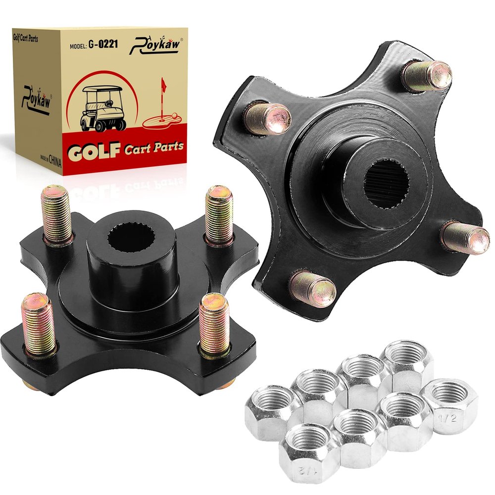 Roykaw Golf Cart Rear Wheel Hub Flange Plate for EZGO RXV 2008-Up Gas and Electric Models, Replaces OEM # 604112, 615604, 70968-G03, Aftermarket # 8087, 18-052