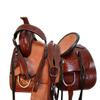 Brown Leather Western Roping Ranch Saddle 15 16 17 18 Tooled Horse TACK Set (17 in) view 1