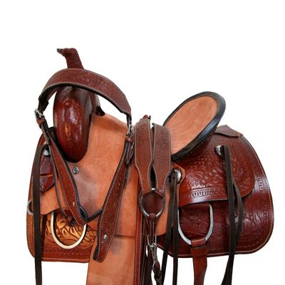 15 16 17 18 DEEP SEAT Western Saddle Roping Roper Ranch Horse Pleasure Leather (17 in)