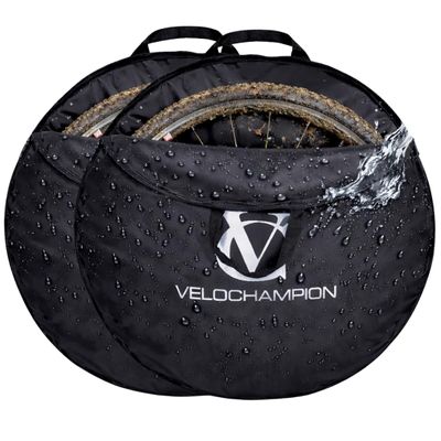 VeloChampion Waterproof Bicycle Wheel Bag Storage Cover | Mountain, Road, Gravel or Kids BMX | 650b. 700c. 16 20 24 26 27.5 29 Bike Wheelset Transport Travel Case