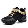 Julymens Women's Jazz Dancing Sneakers Breathable Mesh Lightweight Split Sole Athletic Walking Shoes SH019 Gold US4.5 view 1