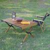 All Aluminum Alloy Light Weight Camping Table Furniture Outdoor Home Foldable Roll Up Easy Carry Picnic BBQ Table with Storage Bag,Black,S(Length90cm) view 2