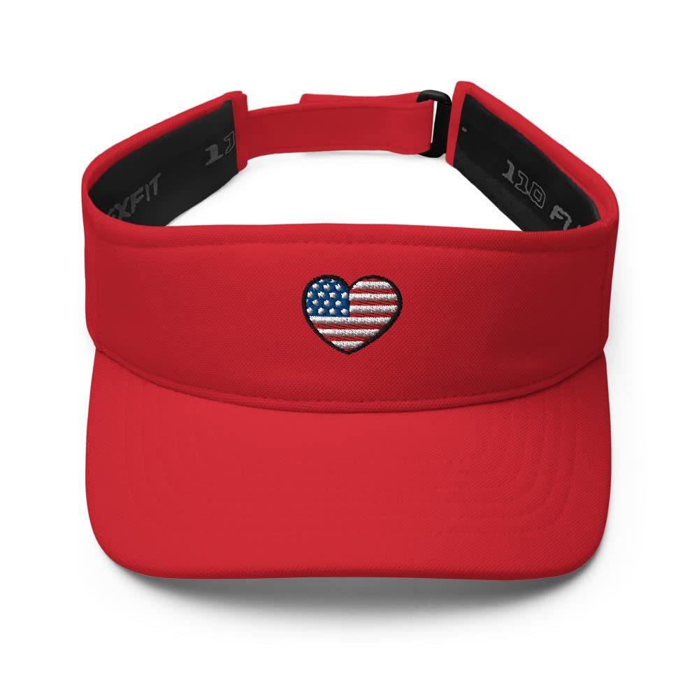 4th of July Visor, Embroidered 4th of July hat for Women, Men, 4th of July Gifts, American Flag Heart Visor.