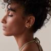 PAVOI 14K Gold Chain Earrings for Women | Double Piercing Dangle Chain Huggie Hoop Earrings | Cubic Zirconia Pearl Stud Ear Cuff Earrings for Women view 4