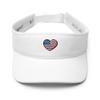 4th of July Visor, Embroidered 4th of July hat for Women, Men, 4th of July Gifts, American Flag Heart Visor. White view 1