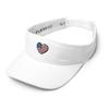 4th of July Visor, Embroidered 4th of July hat for Women, Men, 4th of July Gifts, American Flag Heart Visor. White view 3
