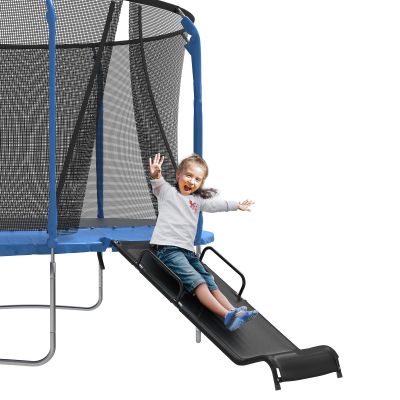3-Step Universal Trampoline Ladder with Slide  Wide Non-Slip Steps, Easy Climb & Fun Slide for Kids  Heavy-Duty Trampoline Accessories for Safe Play, Fits Most Trampolines