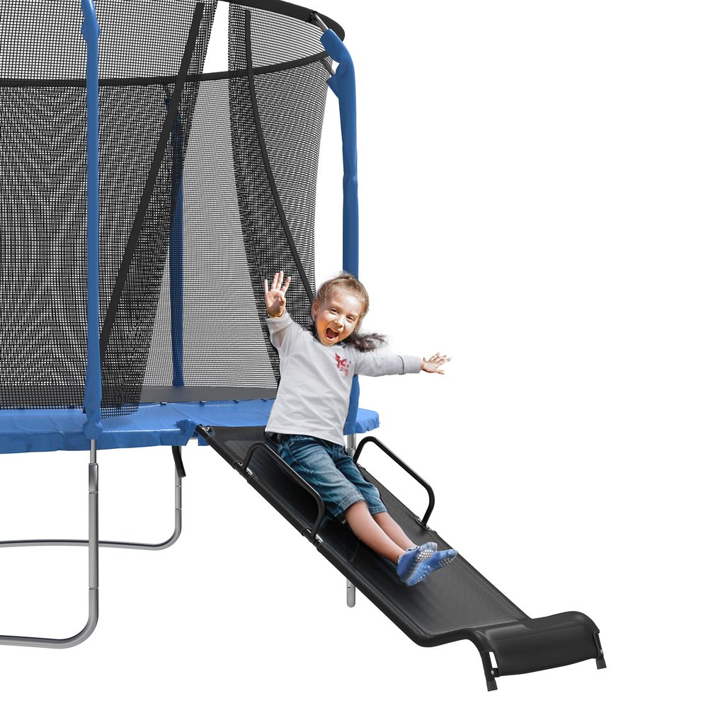 3-Step Universal Trampoline Ladder with Slide  Wide Non-Slip Steps, Easy Climb & Fun Slide for Kids  Heavy-Duty Trampoline Accessories for Safe Play, Fits Most Trampolines