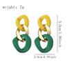 DIYANMMY Charm Elegant Hollow Color Chain Acrylic Geometric Temperament Dangle Drop Earrings Bohemian Minimalist Hypoallergenic Jewelry Gift (Yellow green) view 2
